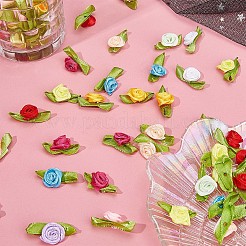 200 Stück 10 Farben Polyester-Rosenornamente&nbsp;DIY-GF0006-84