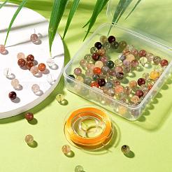 100 Stück 8 mm runde natürliche Rutilquarzperlen der Klasse Aa&nbsp;DIY-LS0002-28