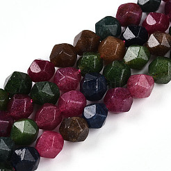 Chapelets de perles en jade blanc naturel teinté&nbsp;G-T139-8mm-46D
