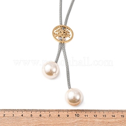 Lasso-Halsketten mit Lebensbaum aus 304 Edelstahl für Damen&nbsp;NJEW-B149-04GP-02
