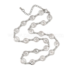 Collane da donna con catena a maglie cave a spirale in acciaio inossidabile 304&nbsp;NJEW-JN06395-02