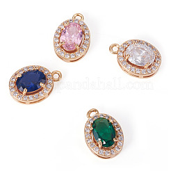 4 Stück 4 Farben Messing Micro Pave Zirkonia Anhänger&nbsp;KK-TA0002-58