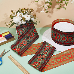 Blumen-Vintage-Jacquard-Polyesterband&nbsp;OCOR-WH0107-10