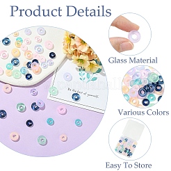 50 pièce 10 styles de perles européennes en verre transparent&nbsp;GLAA-YW0005-96