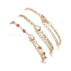 Bracelets en chaîne et maillons en acier inoxydable 304 avec motif de mauvais œil pour femmes&nbsp;BJEW-JB12449-03