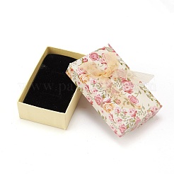 Caja de embalaje de joyería de cartón con patrón de flores&nbsp;X3-CBOX-L007-003C