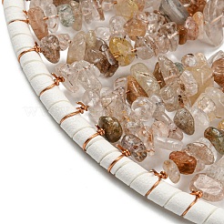 Chip avvolti in filo di fluorite naturale grandi decorazioni pendenti&nbsp;HJEW-A005-06A