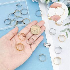 24 Stück 6 Stil verstellbare Pad-Ring-Einstellungen aus Edelstahl 304&nbsp;STAS-SC0004-75