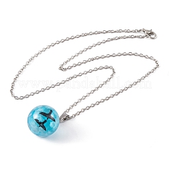 Colliers avec pendentifs en résine&nbsp;NJEW-L181-01P-02