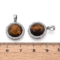 Pendentifs en œil de tigre naturel&nbsp;KK-N287-21P