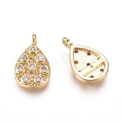 Pendentifs avec zircon cubiques à micro-pavés en laiton&nbsp;KK-D156-07G-E