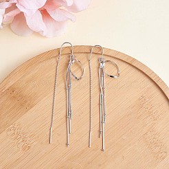 Orecchini pendenti a forma di goccia con nappa a catena in argento sterling placcato rodio anti-ossidazione 925&nbsp;JE1044A