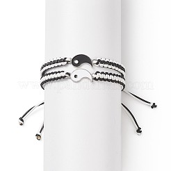 Juego de collares con colgante a juego yin yang de esmalte de aleación de 2 colores&nbsp;BJEW-TA00186