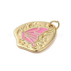 Colgantes de esmalte de latón chapado en rack&nbsp;KK-S372-04B-01