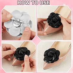 4 Stück Schuhschnallenclips aus Kunstleder in 2 Farben mit Eisenclip&nbsp;FIND-CL0001-94