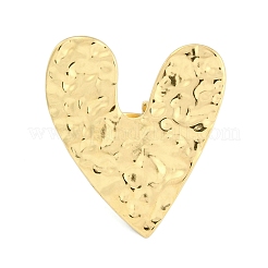 Anelli regolabili in acciaio inossidabile 304 con cuore strutturato placcato ionico (ip) per donna&nbsp;RJEW-H231-02G
