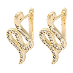 Orecchini a cerchio in ottone chiaro con zirconi cubici&nbsp;EJEW-Q014-36G