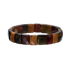 Bracelets extensibles de pierre gemme d'oeil de tigre naturel&nbsp;BJEW-F406-B01