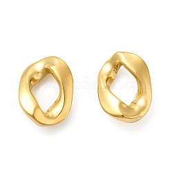 Placcatura ionica (ip) 304 acciaio inossidabile twist orecchini ovali cavi per le donne&nbsp;EJEW-A089-06G