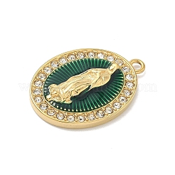 Pendentifs en acier inoxydable 304 émaillé avec strass en cristal&nbsp;STAS-G371-03G-05