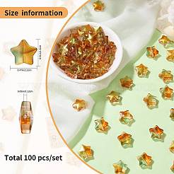 100 perles de verre artisanales de couleur dégradée&nbsp;DIY-SZ0010-51B