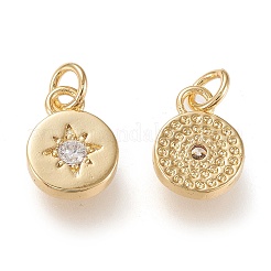 Ciondoli in ottone zirconi chiari micro pavé&nbsp;X-ZIRC-K086-06G