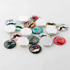 Schnurrbart gedruckt Glas Cabochons&nbsp;GGLA-A002-25mm-VV