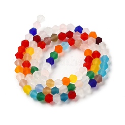 Imitez des brins de perles de verre dépoli en cristal autrichien&nbsp;GLAA-F029-TM3mm-B29