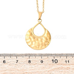 Collane pendenti a goccia cava testurizzata in acciaio inossidabile 304&nbsp;NJEW-H059-27G