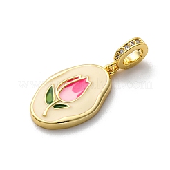Pendentifs avec zircon cubiques à micro-pavés en laiton&nbsp;KK-V009-11G
