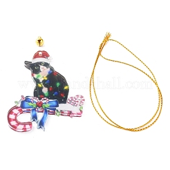 Weihnachtsanhänger aus Acryl in Katzenform&nbsp;HJEW-E007-01G-06