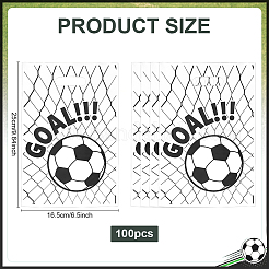 50 Stück Geschenktüten aus Kunststoff mit Fußballmuster und gestanztem Lochgriff&nbsp;ABAG-WH0046-65