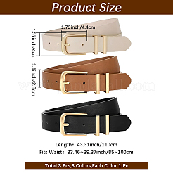 3 ceinture en cuir PU avec boucle en alliage&nbsp;AJEW-CL0005-98