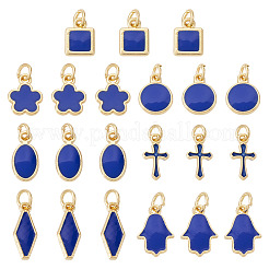 21 Stück 7 Stile Messing Emaille Charms&nbsp;KK-TA0003-19C