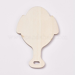 Miroir de poche en bois inachevé&nbsp;MJEW-WH0001-07