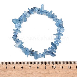 Bracelets extensibles en perles d'aigue-marine naturelle de qualité AA pour femmes&nbsp;BJEW-Z175-01B