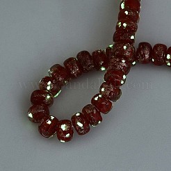 Brins de perles de verre lumineuses faites à la main en feuille d'or&nbsp;FOIL-N029-02A-07