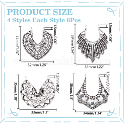 24 pz 4 stili pendenti in lega di stile tibetano&nbsp;FIND-PH0023-26