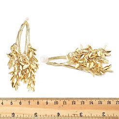 Boucles d'oreilles pendantes en alliage avec pampilles en forme de feuille pour femmes&nbsp;EJEW-G435-02G