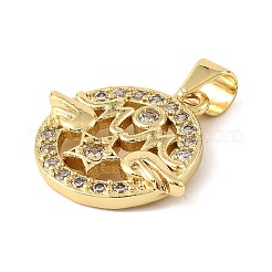 Pendentifs en laiton avec micro pavé de zircone cubique pour la fête des mères&nbsp;KK-M324-02B-G