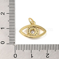 Ciondoli pendenti europei in ottone placcato con zirconi cubici&nbsp;KK-K349-24G