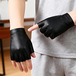 Guantes de medio dedo de cuero sintético&nbsp;AJEW-WH20070-269B