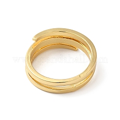 Gestellplattierter Messing-Drahtwickel-Doppelring für Damen&nbsp;KK-O142-06G