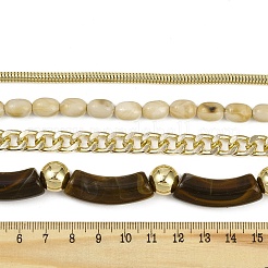 Halsketten aus gebogenem Harzrohr und gedrehter Kette aus Kunststoff und Legierung&nbsp;NJEW-Q038-02G