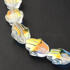 Transparentes perles de verre de galvanoplastie brins&nbsp;EGLA-F159-AB01