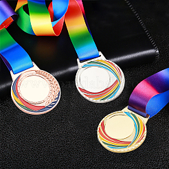 3 Stück 3-Farben-Legierungs-Emaille-Medaille&nbsp;AJEW-FG0002-64