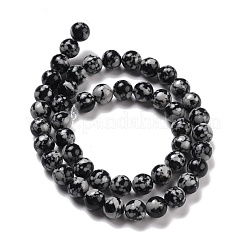 Synthetische Schneeflocken-Obsidianperlen&nbsp;G-E568-03C