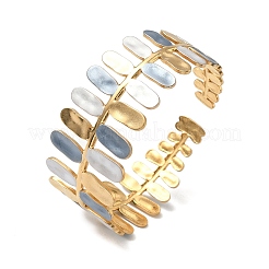 Brazaletes de acero inoxidable 304 con esmalte para mujer&nbsp;BJEW-F518-04G