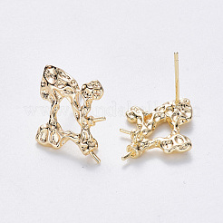 Fornituras de aretes de latón&nbsp;KK-T049-06G-NF