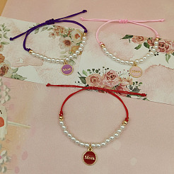 Bracelets à breloques en alliage émaillé pour la fête des mères&nbsp;FS-WGE9C02-01
